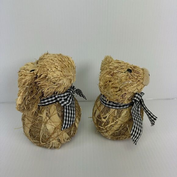 Straw Hay Farm Animal Set Cow Pig Farmhouse Decoration Lightweight - Picture 5 of 9